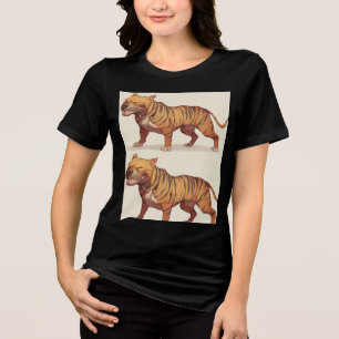 Goldener Streifenwächter – Fantasievolle Kreatur Tri-Blend Shirt