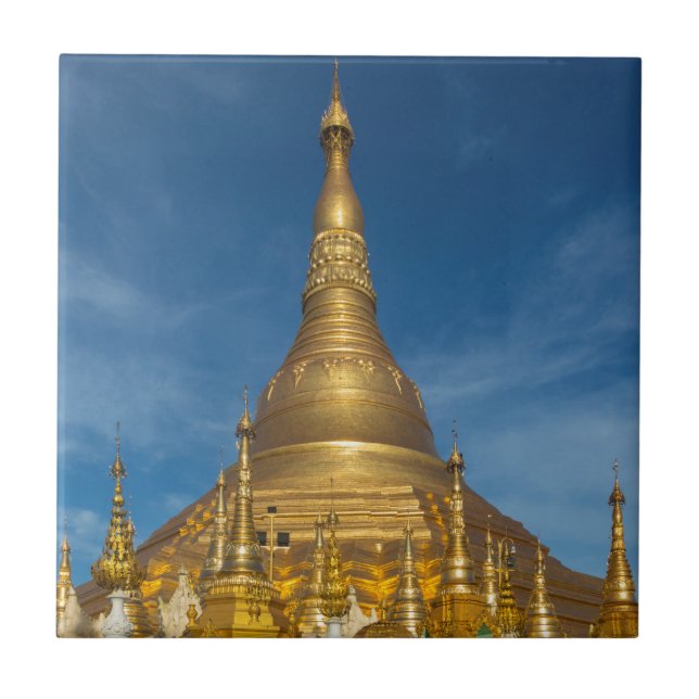 Goldener Stupa-Tempel Fliese (Vorderseite)