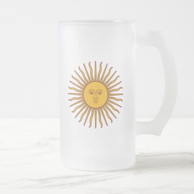 Goldener Sun von Flagge Mais Argentinien trinkt Mattglas Bierglas (Rechts)