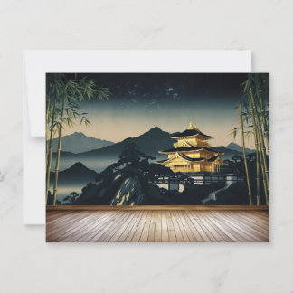 Goldener Tempel unter dem Sternenhimmel Postkarte