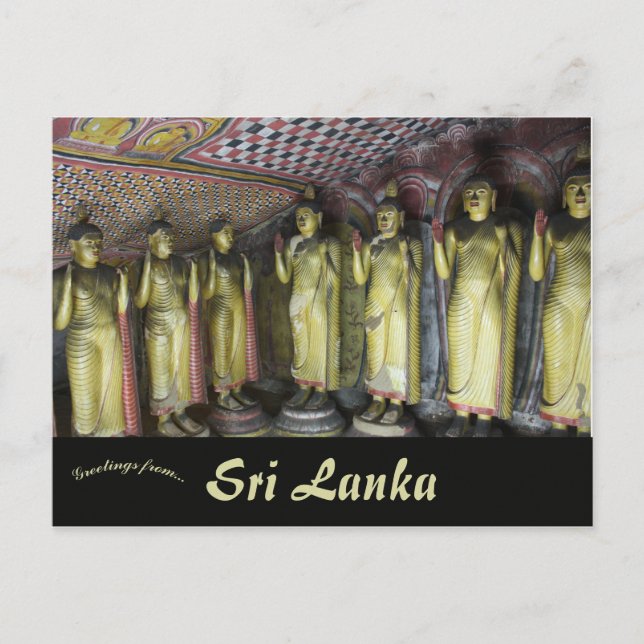 Goldener Tempel von Dambulla Sri Lanka Postkarte (Vorderseite)