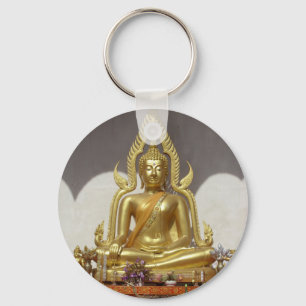 Goldener thailändischer Buddha Schlüsselanhänger