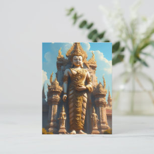 Goldener thailändischer Tempelwächter Postkarte