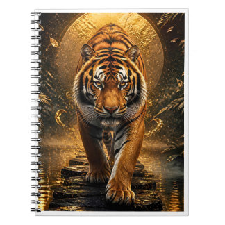Goldener Tiger Luxus-Wildlife-Kunst Notizblock