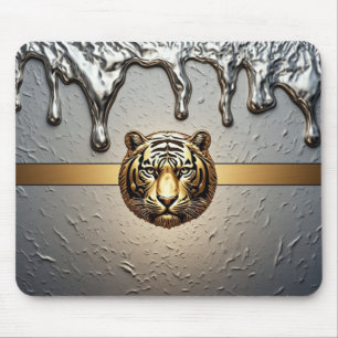Goldener Tiger-Porträt Wilde Seele 🐯 Mousepad
