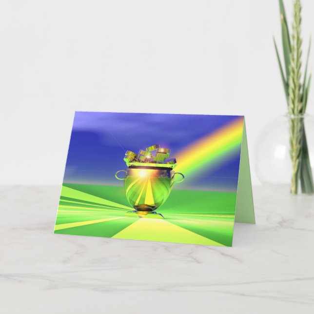 Goldener Topf des Goldes St. Patrick's Day Karte (Vorderseite)