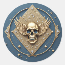☠️ Goldener Totenkopf mit Flügeln Gothic Geschenk 