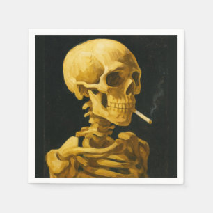 Goldener Totenkopf raucht – Einzigartige Van Gogh- Serviette