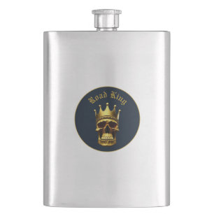 Goldener Totenkopfkolben Flachmann