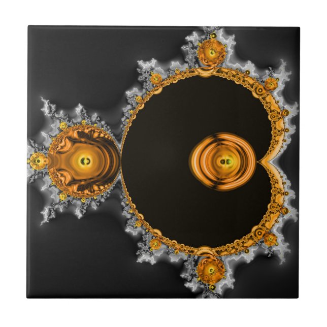 Goldener Traum. Das berühmte Full Mandelbrot Set Fliese (Vorderseite)