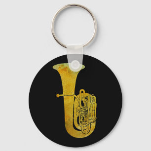 Goldener Tuba Schlüsselanhänger