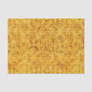 Goldener und Brown-Damast Seidenpapier