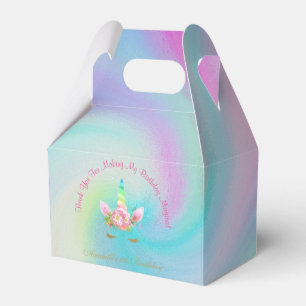 Goldener Unicorn-Regenbogen danken Ihnen Geschenkschachtel
