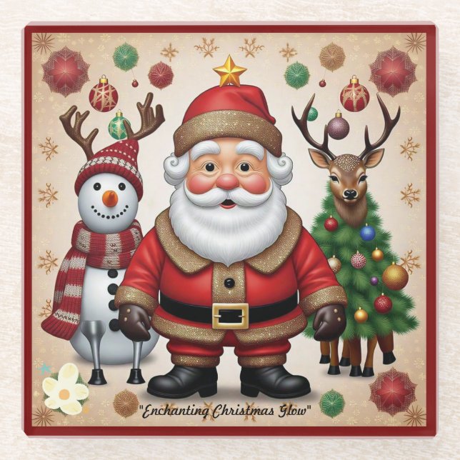 "Goldener Urlaub" Glasuntersetzer (Vorderseite)