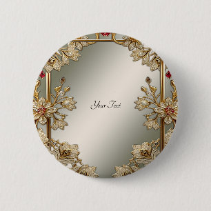 Goldener verzierter Blumenknopf Button