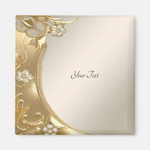 Goldener verzierter Blumenmagnet Magnet