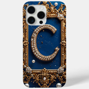 Goldener verzierter Buchstabe C Juwel Monogramm El Case-Mate iPhone Hülle