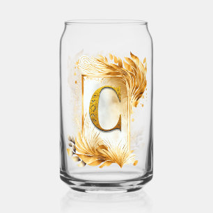 Goldener verzierter gerahmter Monogramm-Buchstabe  Dosenglas