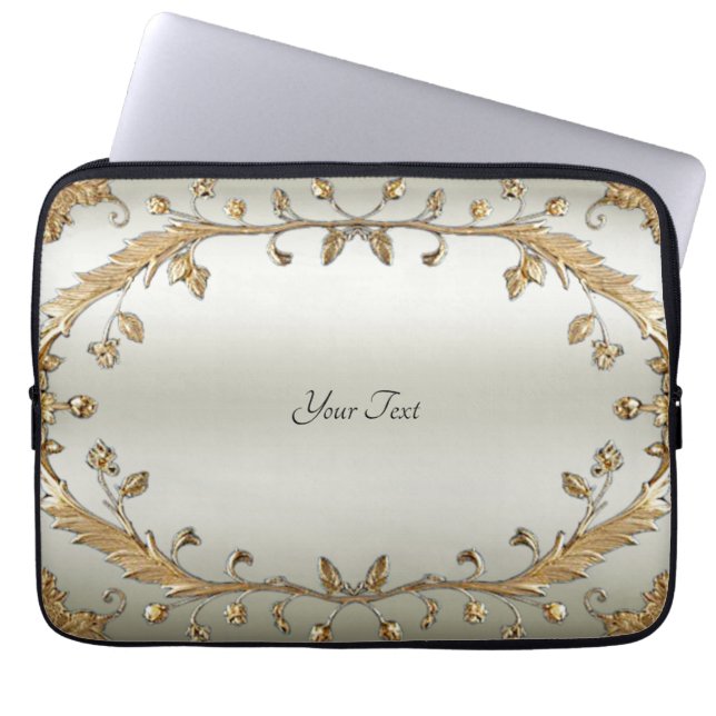 Goldener Verzierter Laptop-Sieb Laptopschutzhülle (Vorderseite)