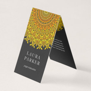 Goldener verzierter Mit Blumenmandala Visitenkarten