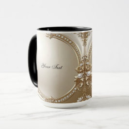Goldener verzierter Rahmen mit Perlen Tasse