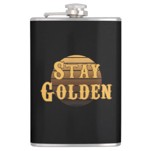 Goldener Vintager Kolben bleibe Flachmann