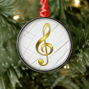 Goldener Violinschlüssel Marmor Heimdekoration Ornament Aus Metall