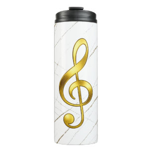 Goldener Violinschlüssel-Marmor-Homedekor Thermosbecher