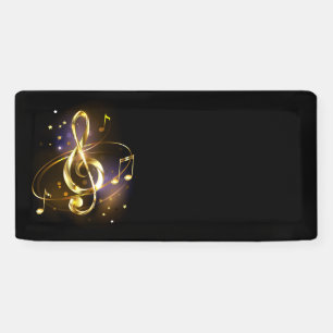 Goldener Violinschlüssel Musik Banner