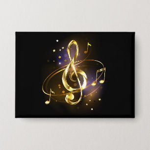 Goldener Violinschlüssel Musik Button