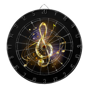 Goldener Violinschlüssel Musik Dartscheibe