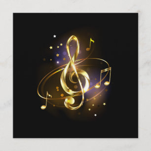 Goldener Violinschlüssel Musik Einladung