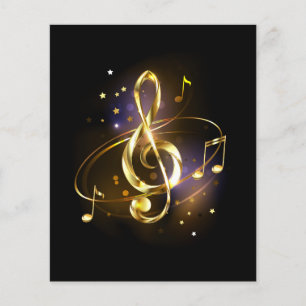 Goldener Violinschlüssel Musik Flyer