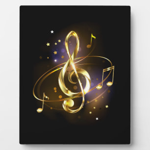 Goldener Violinschlüssel Musik Fotoplatte