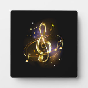 Goldener Violinschlüssel Musik Fotoplatte