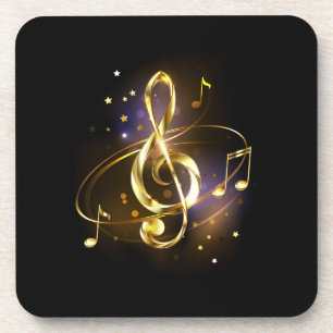Goldener Violinschlüssel Musik Getränkeuntersetzer