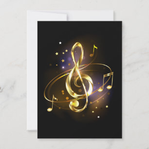 Goldener Violinschlüssel Musik Karte