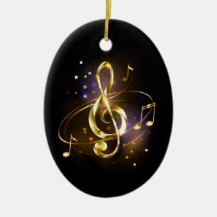 Goldener Violinschlüssel Musik Keramik Ornament