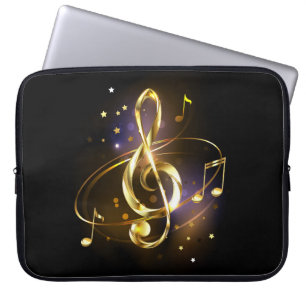 Goldener Violinschlüssel Musik Laptopschutzhülle