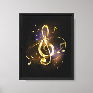 Goldener Violinschlüssel Musik Leinwanddruck