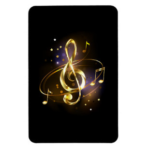 Goldener Violinschlüssel Musik Magnet