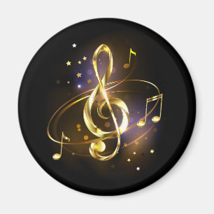Goldener Violinschlüssel Musik Magnet