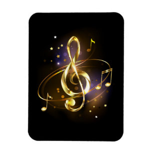 Goldener Violinschlüssel Musik Magnet