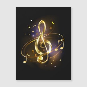 Goldener Violinschlüssel Musik Magnetkarte