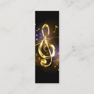 Goldener Violinschlüssel Musik Mini Visitenkarte
