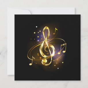Goldener Violinschlüssel Musik Mitteilungskarte