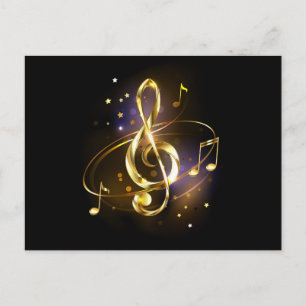 Goldener Violinschlüssel Musik Postkarte