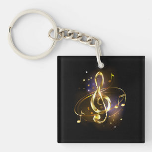 Goldener Violinschlüssel Musik Schlüsselanhänger