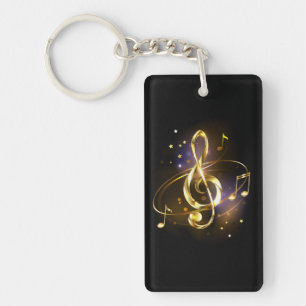 Goldener Violinschlüssel Musik Schlüsselanhänger