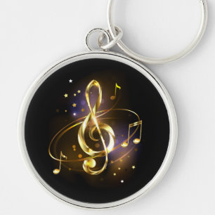 Goldener Violinschlüssel Musik Schlüsselanhänger
